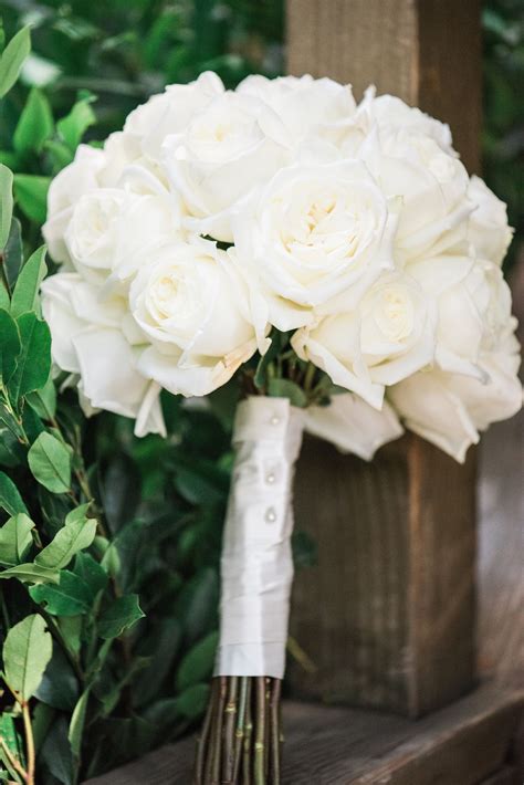 Simple Elegant White Rose Bouquet