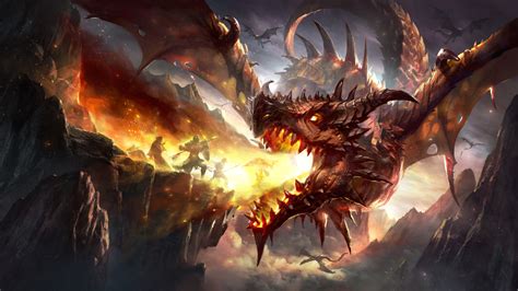 Fantasy Dragon Is Breathing Fire Hd Dreamy Wallpapers Hd Wallpapers