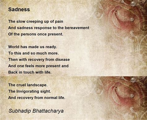 Sadness Poem By Subhadip Bhattacharya Poem Hunter