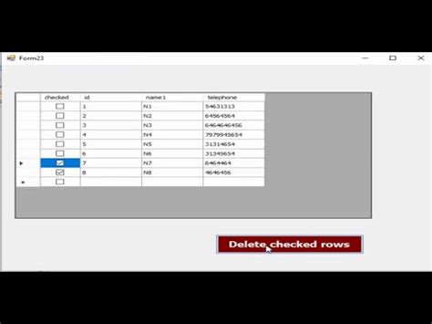 Programming Visual Basic Net Delete Checked Rows From Access Database And Datagridview In Vb