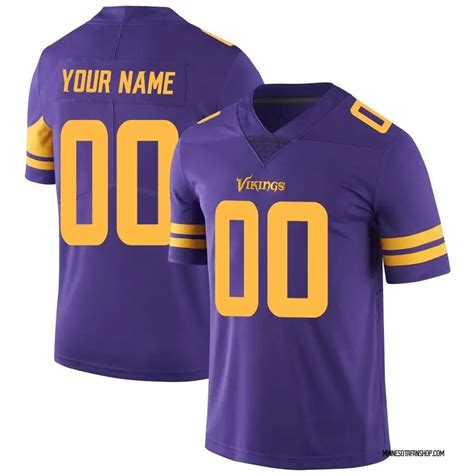 Purple Mens Custom Minnesota Vikings Limited Color Rush Jersey