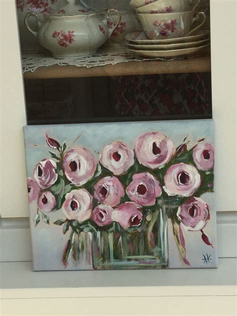 Art By Ann Vanhaverbeke Shabby Chic Painting Vintage Painting Floral