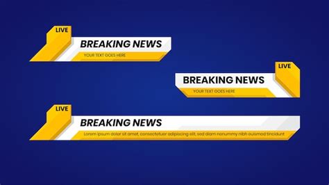 Premium Vector Breaking News Lower Third With Yellow And White Title