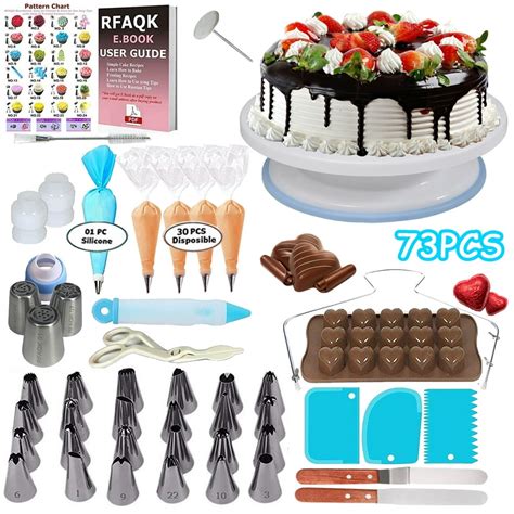 73 Piece Cake Decorating Supplies Kit For Beginners 24 Icing Piping