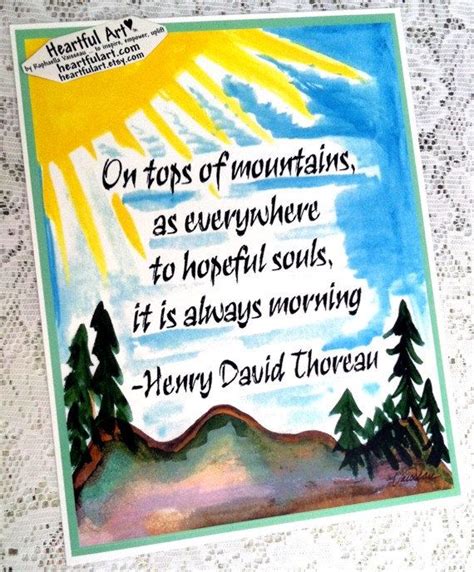 On Tops Of Mountains Thoreau 8x11 Inspirational Hope Poster