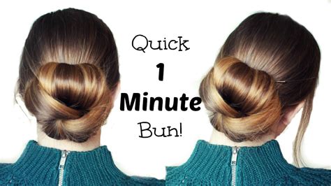 Quick And Easy 60 Second Bun Hairstyle Updo Easy Hairstyles