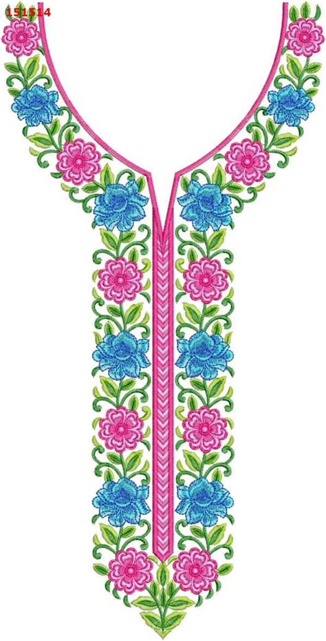 Flower Patti Multi Neck Embroidery Design