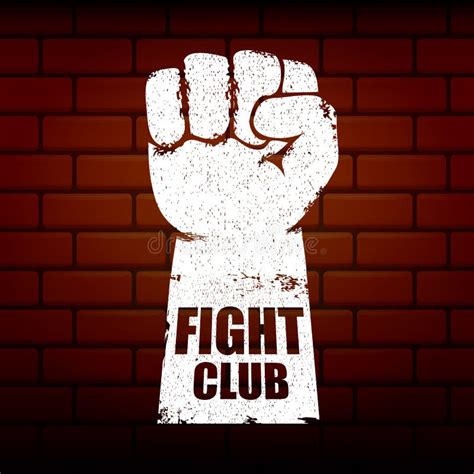 Fight Club Label With Fist And Wings Stock Vector Illustration Of