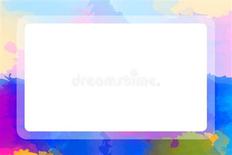 Rectangle Frame Colorful Water Color For Banner Blank Purple Banner