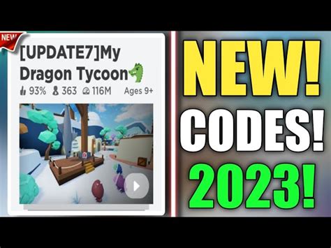 Roblox Dragon My Tycoon Codes August 2023 Free Cash
