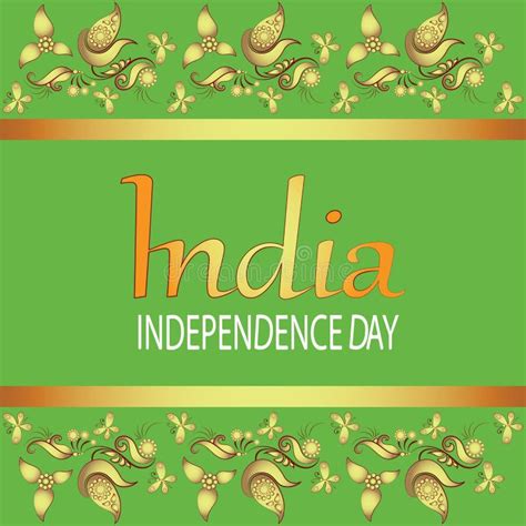 15th Of August India Independence Day Greeting Card With Paisley