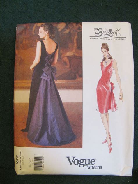 Vogue Pattern 1672 Designer Original Bellville Sassoon Misses Dress