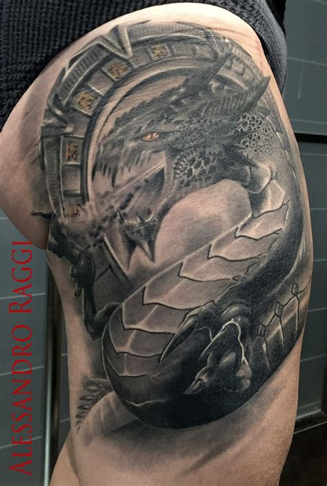 Realistic Dragon Tattoo Black And Gray Artistalessandro