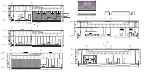 Interior House Section Drawing Dwg File Cadbull