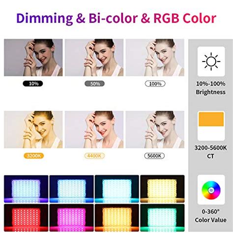 Gvm Rgb Video Light With App Control 360 ° Full Color Led Camera Light