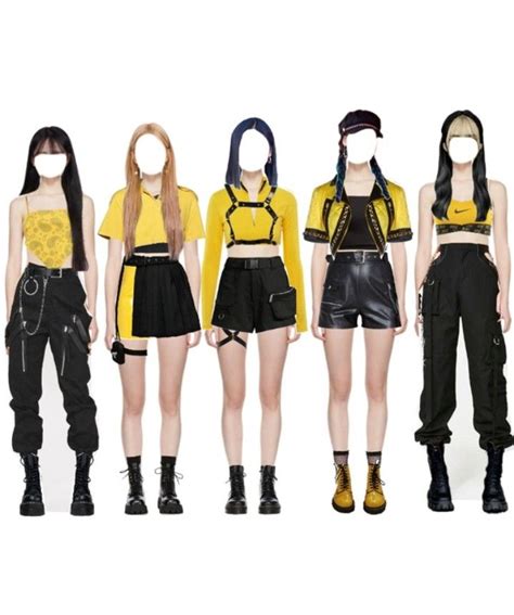 5 Member Girl Group Kpop Outfit In 2022 Kpop Concert Outfit Kpop