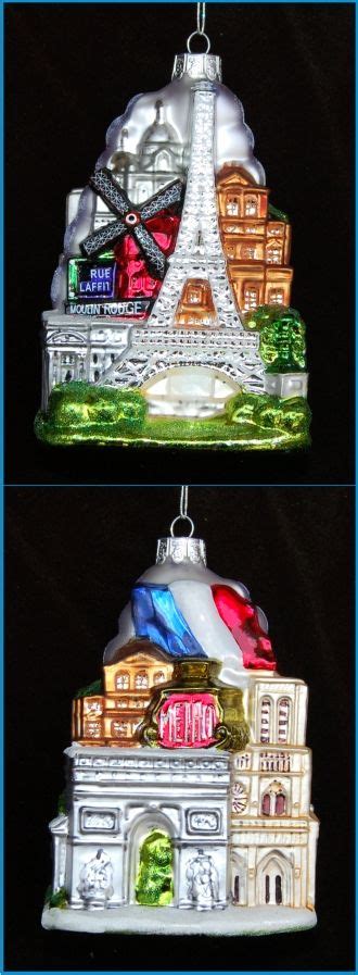 Cityscape Paris Glass Christmas Ornament