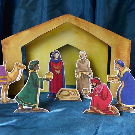 Nativity Scene With Three Kings Cut Out