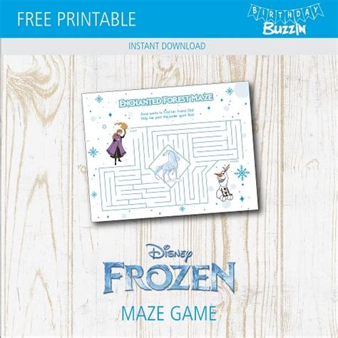 Free Printable Frozen 2 Maze Game Birthday Buzzin