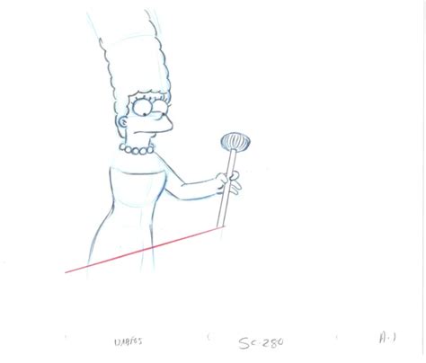 Simpsons Original Marge Animation Production Cel Drawing Fox 281 £6182 Picclick Uk