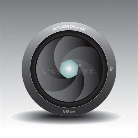 A Professional Camera Lens On A Gray Background Royalty Illustration