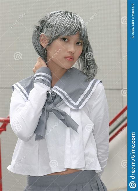 9 July 2005 Japan Anime Cosplay Young Asian Girl Dressed Cosplay