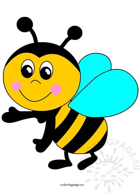 Funny Bee Cartoon Vector Image Coloring Page