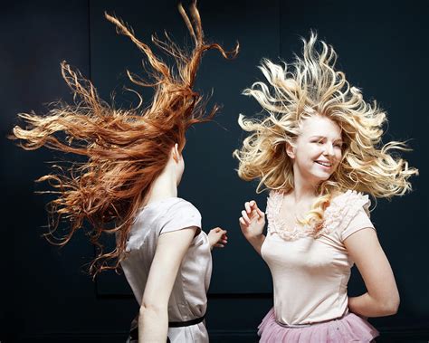 Women Dancing Hair Blowing In Wind By Betsie Van Der Meer