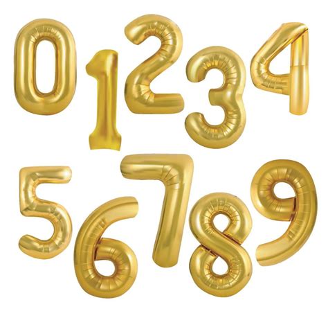 Gold 3d Balloons Numbers Vector Icon Luxury Metallic Math Typeface