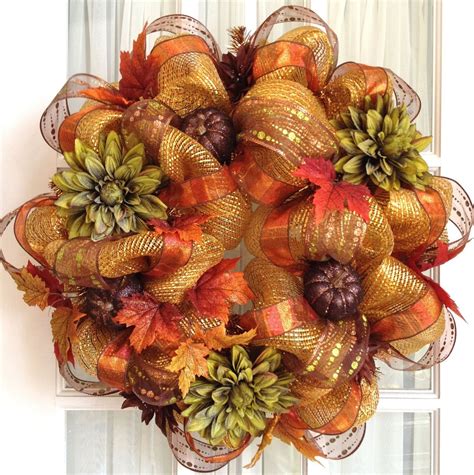 A mesh ribbon wreath is perfect for this time of year. 10 Fantastic Fall Wreath Ideas With Deco Mesh 2019