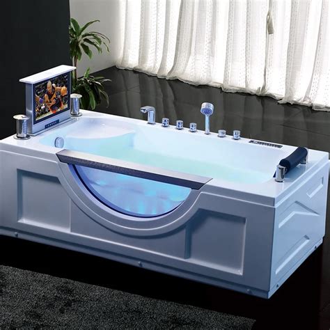 rectangle luxury sex glass massage spa bathtub with tv free nude porn photos