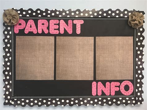 Burlap And Chalkboard Parent Board Parent Information Board Soft