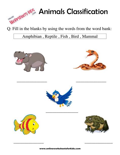 Grade 1 Animals Worksheets K5 Learning Types Of Animals Worksheets K5