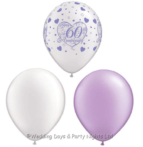 30 Happy 60th Diamond Wedding Anniversary Balloons Party Decorations