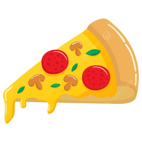 Gambar Potongan Desain Ilustrasi Vektor Pizza Dengan Keju Leleh Yang