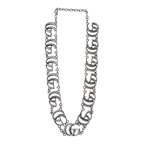 Gucci Sterling Silver Double G Necklace 432948 Fashionphile