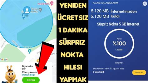 Sürpriz Nokta 5 GB İnternet Kazanmak Turkcell Bedava İnternet yeni