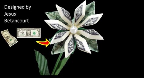 🙈how To Make A Very Easy 💲real Money 🤑origami Flower🌼💘🇺🇸 Youtube