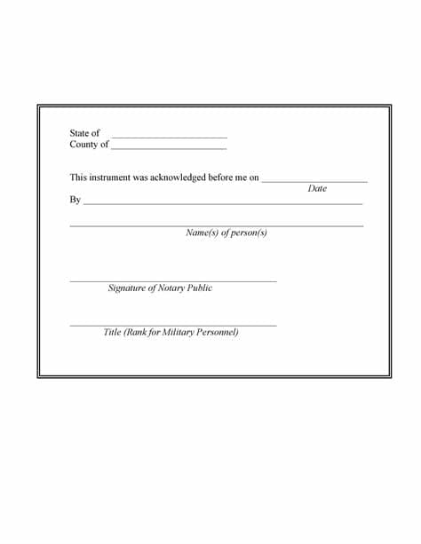 Example of a florida acknowledgment certificate. 40 Free Notary Acknowledgement & Statement Templates ᐅ ...