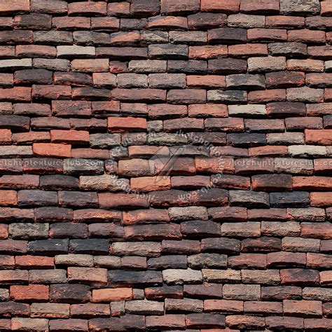 Old Flat Clay Roof Tiles Texture Seamless 03586