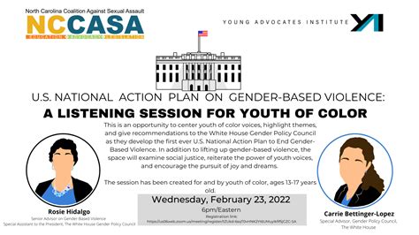 White House Listening Session For Youth Of Color On Gender Based Violence Nc Coalition Against