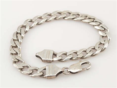 Solid Silver Heavy Chunky Curb Link 85 Sterling Bracelet 206g