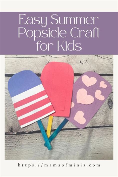 Easy Paper Popsicle Craft For Kids Mama Of Minis