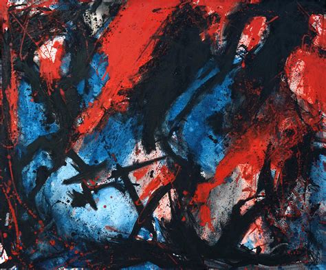 Greatbigcanvas.com has been visited by 100k+ users in the past month Abstract In Red Blue Black Painting by Joe Michelli