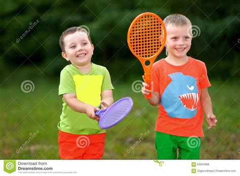 Portrait Of Two Boys Stock Photo Image Of Happiness 63004898
