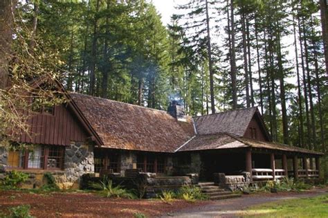 The cabins are the perfect amount of glamping. File:Silver Falls Lodge, Silver Falls State Park.jpg ...