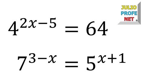 Ecuaciones Exponenciales Ejercicios 1 Y 2 Ecuaciones Ejercicios