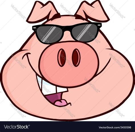 Cartoon Pig With Glasses Royalty Free Vector Image