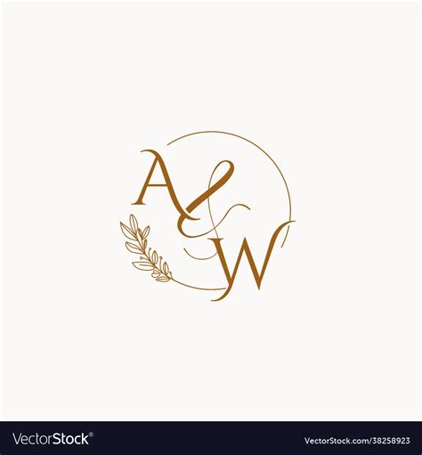 aw initial wedding monogram logo royalty free vector image