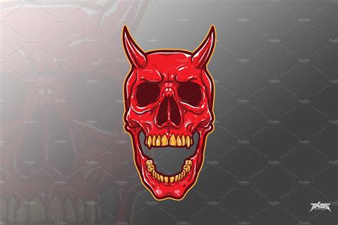 Devil Skull Vector Pre Designed Illustrator Graphics ~ Creative Market